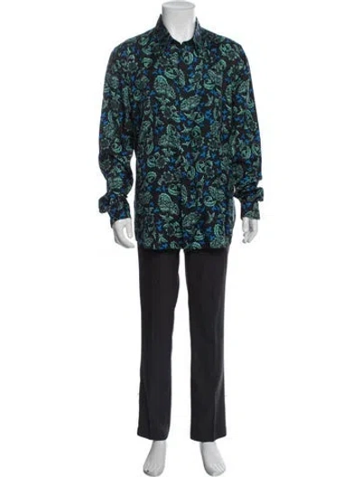 Pre-owned Givenchy Silk Printed Shirt In Blue