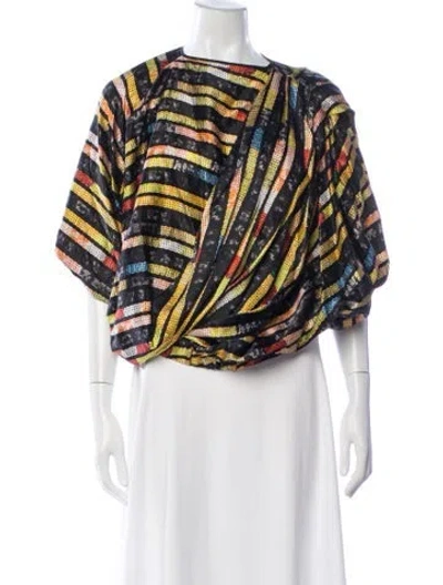 Pre-owned Givenchy Silk Printed Tunic In Black