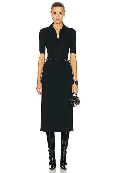 Givenchy Silk Ribbed Dress In Black