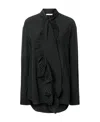 Givenchy Silk Ruffled Shirt In Black