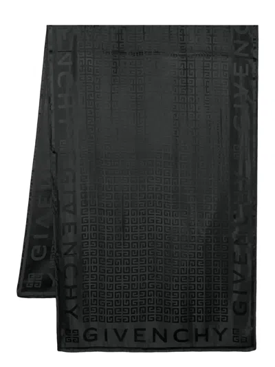 Givenchy Monogram-print Silk Scarf In Black