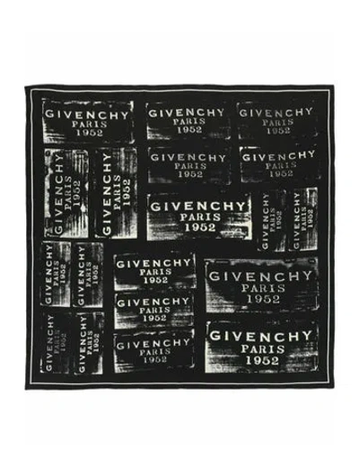 Pre-owned Givenchy Silk Scarf W/ Tags In Black