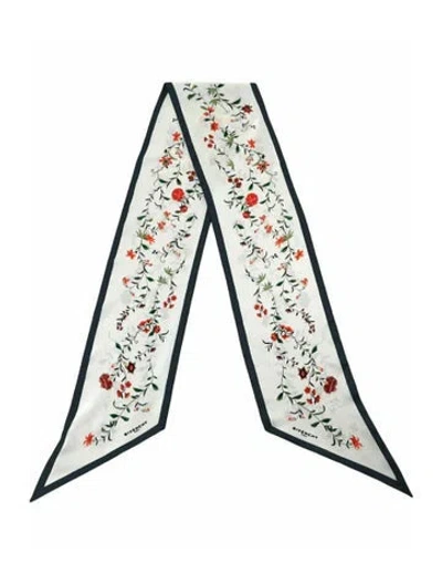 Pre-owned Givenchy Silk Scarf W/ Tags In White