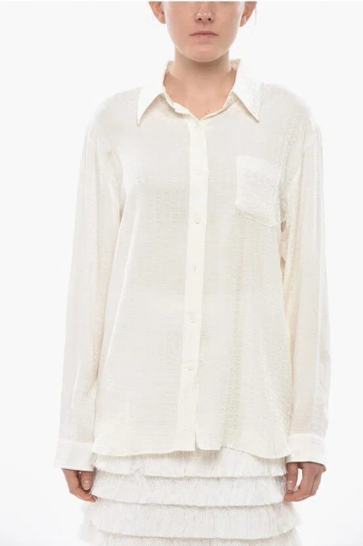 Givenchy Silk Shirt With Monogram Jacquard Motif In White