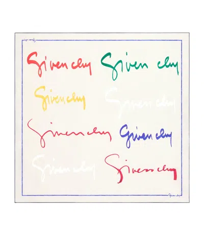 Givenchy Silk Signature Scarf In Ivory