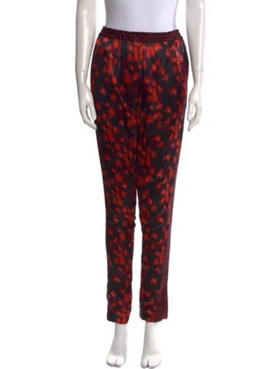 Pre-owned Givenchy Silk Skinny Leg Pants In Red