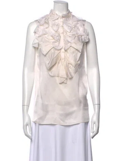 Pre-owned Givenchy Silk Sleeveless Top In Neutrals
