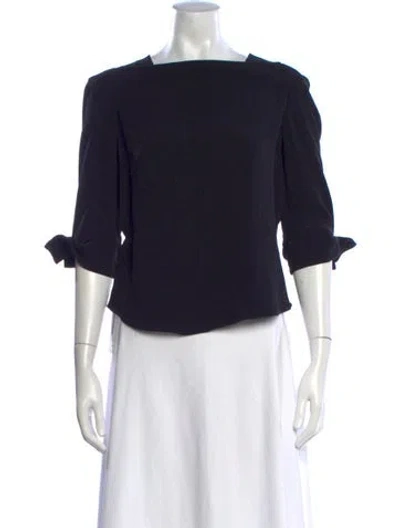 Pre-owned Givenchy Silk Square Neckline Blouse In Black