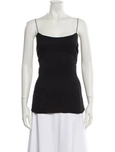 Pre-owned Givenchy Silk Square Neckline Top In Black