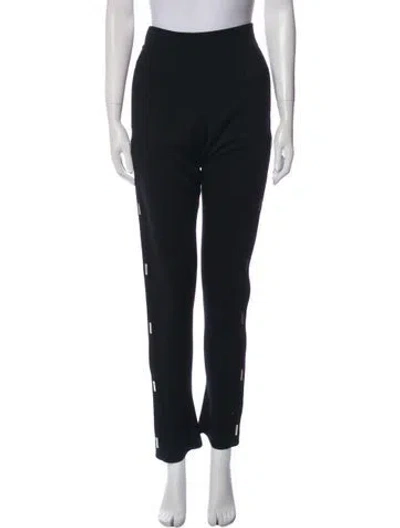Pre-owned Givenchy Silk Straight Leg Pants In Black