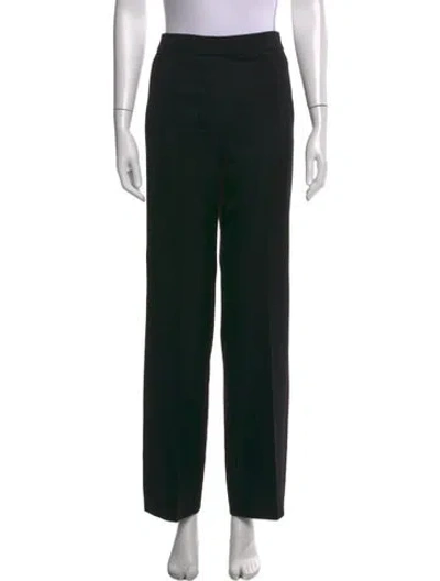 Pre-owned Givenchy Silk Straight Leg Pants In Black