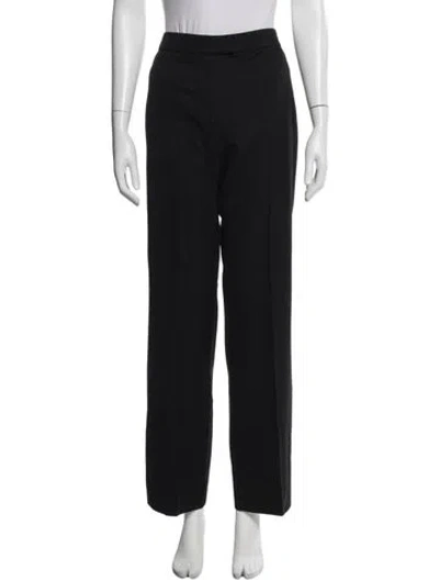 Pre-owned Givenchy Silk Straight Leg Pants In Black