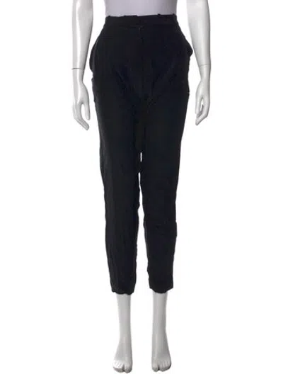 Pre-owned Givenchy Silk Straight Leg Pants In Black