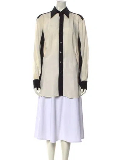 Pre-owned Givenchy Silk Striped Tunic In Neutral