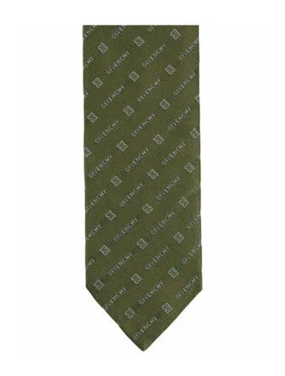 Pre-owned Givenchy Silk Tie W/ Tags In Green