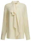Givenchy Silk Blouse Shirts Beige In White