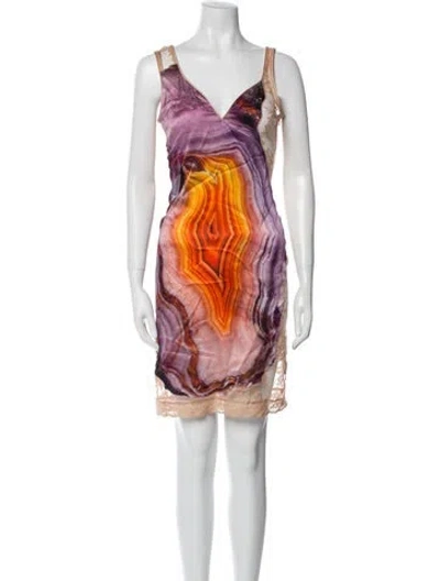 Pre-owned Givenchy Silk Tie-dye Print Nightgown In Neutral