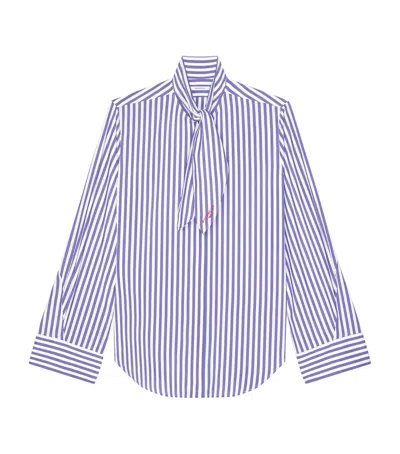 Givenchy Silk Tie-neck Shirt In Blue