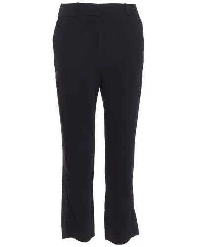 Pre-owned Givenchy Silk Trim Flare Cropped Trouser