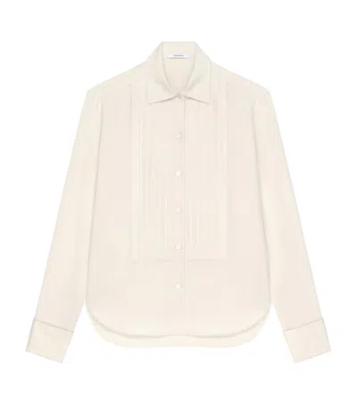 Givenchy Silk Tuxedo Shirt In White