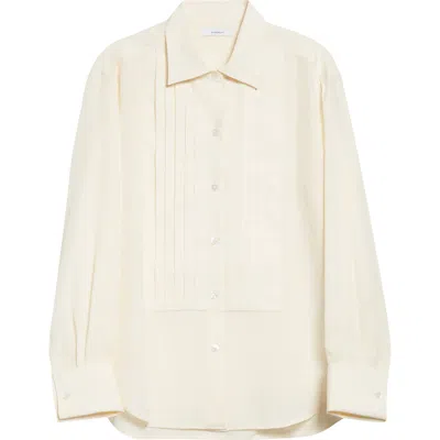 Givenchy Silk Tuxedo Shirt In Neutral