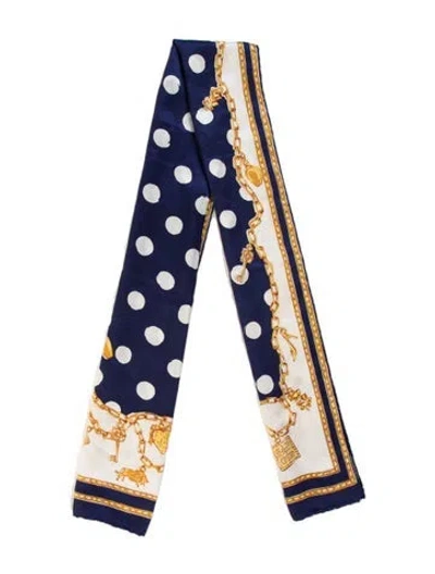 Pre-owned Givenchy Silk Vintage Scarf In Blue