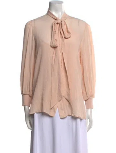 Pre-owned Givenchy Silk V-neck Blouse In Pink