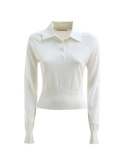 Givenchy Silk-cotton Polo Shirt For Women In Bianco