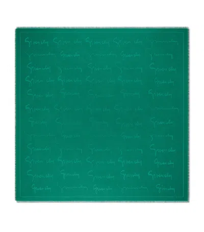 Givenchy Silk-wool Signature Shawl In Green