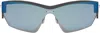 Givenchy Silver Giv Cut Sunglasses In Shiny Palladium/blu