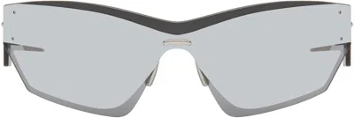 Givenchy Silver Giv Cut Sunglasses In Shiny Palladium/smok