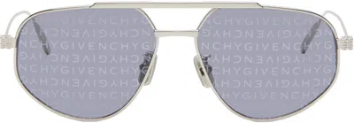 Givenchy Silver Gv Speed Sunglasses In 16c Shiny Palladium