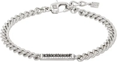 Givenchy Silver Id Bracelet In White