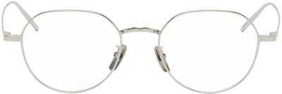 Givenchy Silver Round Glasses In 16 Shiny Palladium
