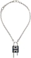 GIVENCHY SILVER SMALL LOCK NECKLACE