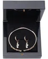 Givenchy Silver-tone 2-pc. Set Stone Scatter Cluster Cuff Bangle Bracelet & Matching Drop Earrings In White