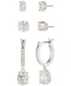Givenchy Silver-tone 3-pc. Set Crystal Stud & Hoop Earrings