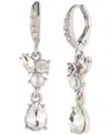 Givenchy Silver-tone Crystal & Imitation Pearl Double Drop Earrings