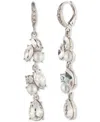 Givenchy Silver-tone Crystal & Imitation Pearl Linear Drop Earrings