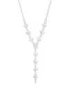 Givenchy Silver-tone Crystal Cubic Zirconia Lariat Necklace, 16" + 3" Extender In Crystal Wh