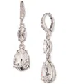 Givenchy Silver-tone Crystal Double Drop Earrings In Crystal,silver