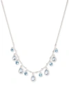 GIVENCHY SILVER-TONE CRYSTAL FRONTAL NECKLACE, 16" + 3" EXTENDER