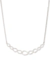 GIVENCHY SILVER-TONE CRYSTAL OPEN FRONTAL NECKLACE, 16" + 3" EXTENDER
