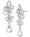 GIVENCHY SILVER-TONE CRYSTAL PETAL STATEMENT EARRINGS