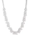 Givenchy Silver-tone Cubic Zirconia Collar Necklace, 16" + 3" Extender In Crystal Wh