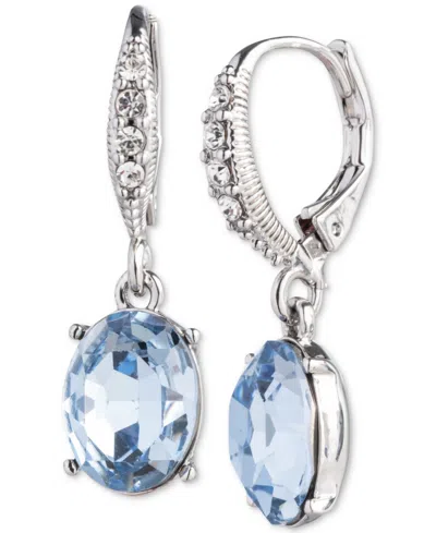 Givenchy Silver-tone Light Blue Leverback Drop Earrings In Grotto Blu