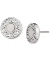 Givenchy Silver-tone Logo Embossed Coin Stud Earrings In Silver