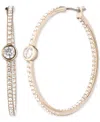 Givenchy Silver-tone Medium Pave & Cubic Zirconia Hoop Earrings, 1.27" In Gold