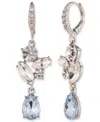 Givenchy Silver-tone Mixed Crystal Cluster Double Drop Earrings In Turq,aqua