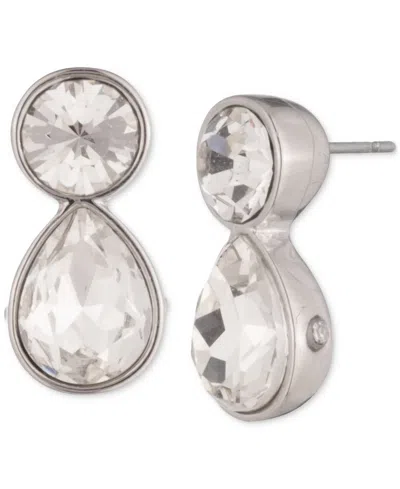 Givenchy Silver-tone Mixed Crystal Stud Earrings In Crystal,silver